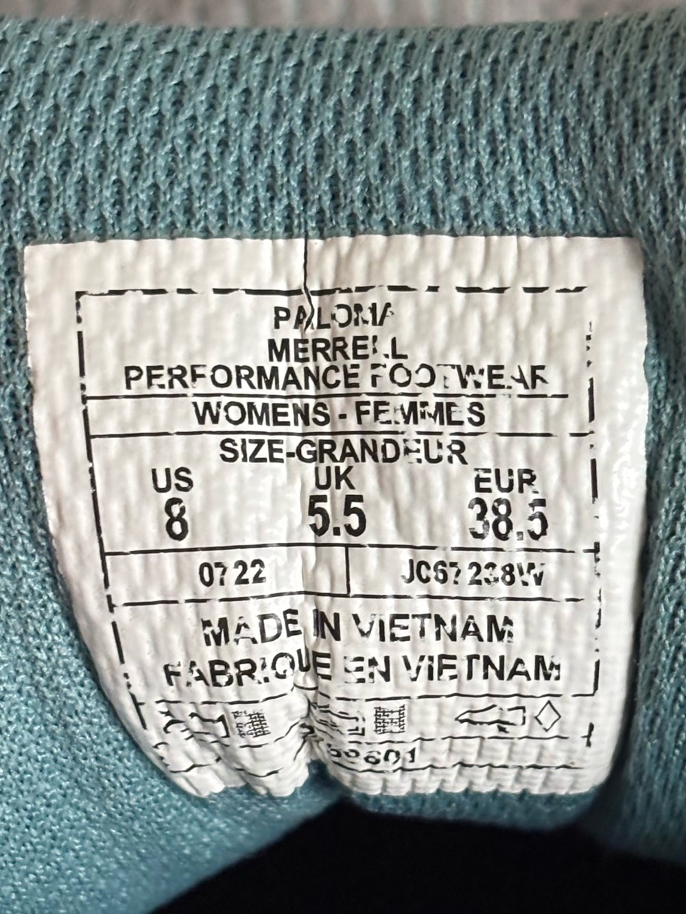 Merrell Fly Strike Women's Light Gray and Teal Paloma Athletic Shoes Size 8US - Picture 4 of 13